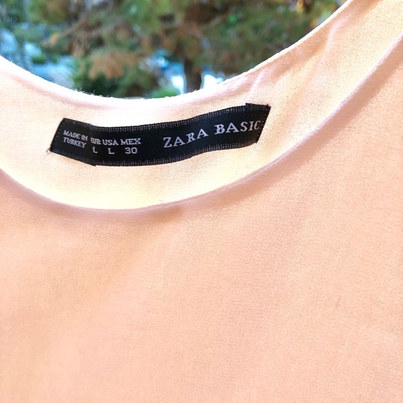 Zara Basic Light Pink Wide Layered Tank Top - Picture 3 of 3